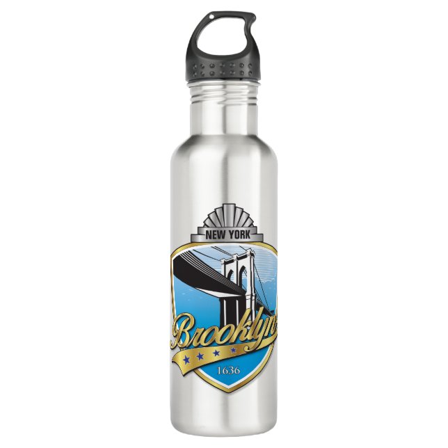 Brooklyn Design Gold Edelstahlflasche (Vorderseite)