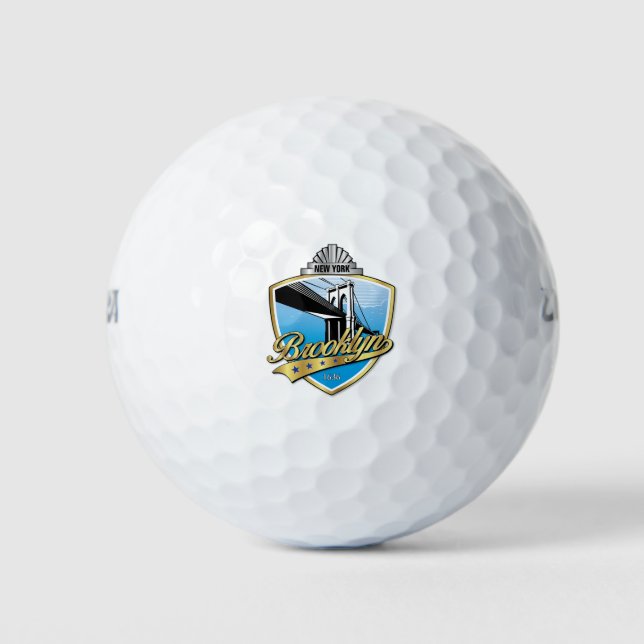 Brooklyn Design Gold Golfball (Vorderseite)