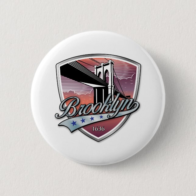 Brooklyn Design Silber Button (Vorderseite)