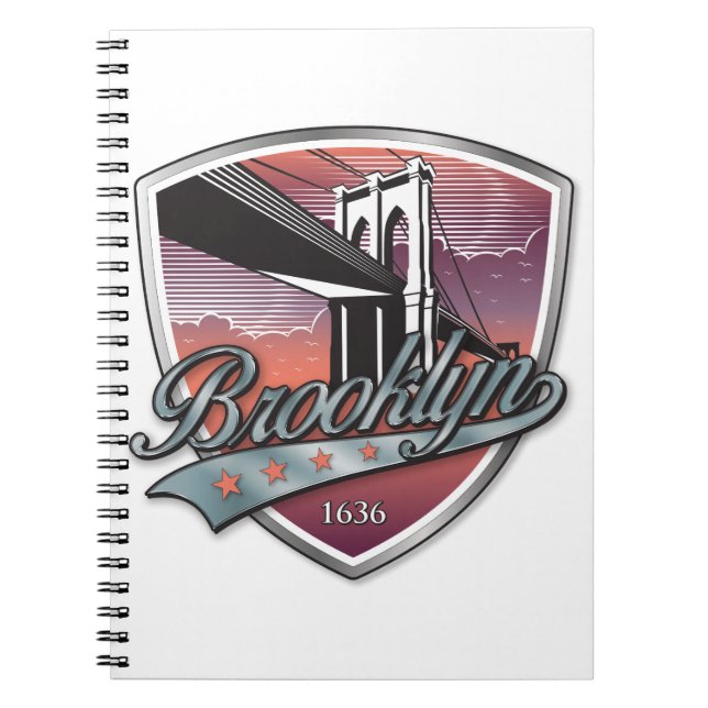 Brooklyn Design Silber Metallic Notizblock (Vorderseite)