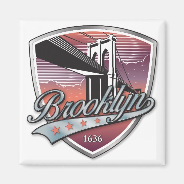 Brooklyn Design Silver Magnet (Vorne)
