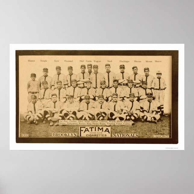 Brooklyn Dodgers Baseball 1913 Poster (Vorne)