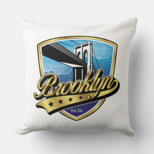 Brooklyn Elegant Gold-Schwung-Logo-Design Kissen