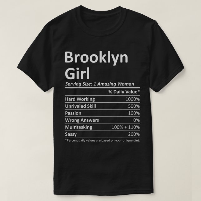 BROOKLYN GIRL NY NEW YORK Funny City Zuhause Roots T-Shirt (Design vorne)