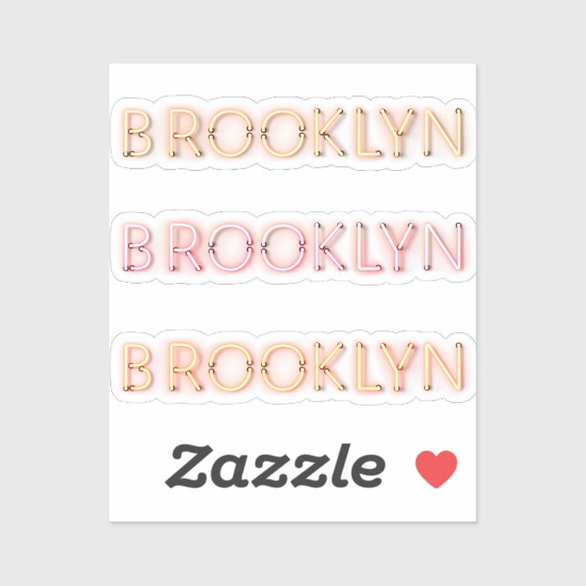 Brooklyn Glows Neon Lights x3 Aufkleber (Blatt)