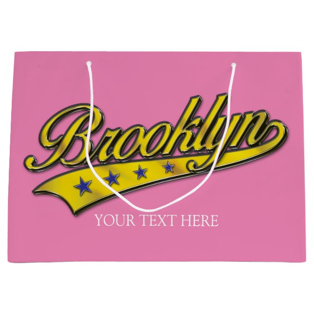 Brooklyn Gold Swoosh Designvorlage Große Geschenktüte (Vorderseite)