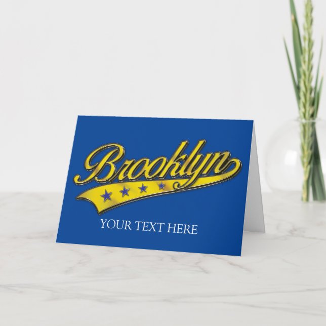 Brooklyn Gold Swoosh Designvorlage Karte (Vorderseite)