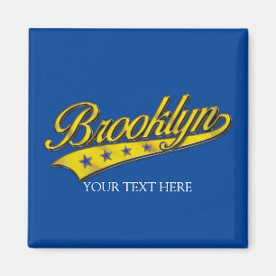 Brooklyn Gold Swoosh Designvorlage Magnet