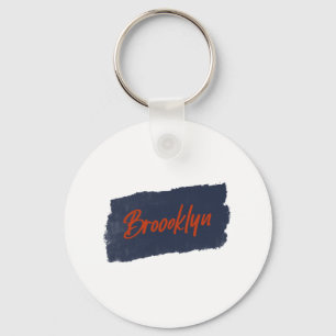 Brooklyn Handgeschriebene rote Typografie Schlüsselanhänger