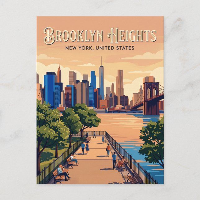 Brooklyn Heights New York State Postkarte (Vorderseite)
