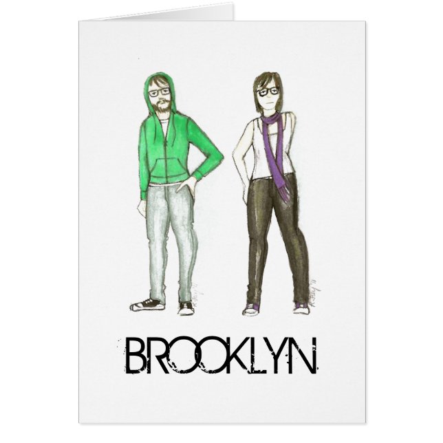 Brooklyn Hipster New York City NYC Hipsters Card (Vorne)