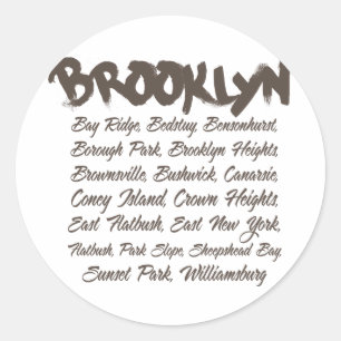 Brooklyn Hoods Runder Aufkleber
