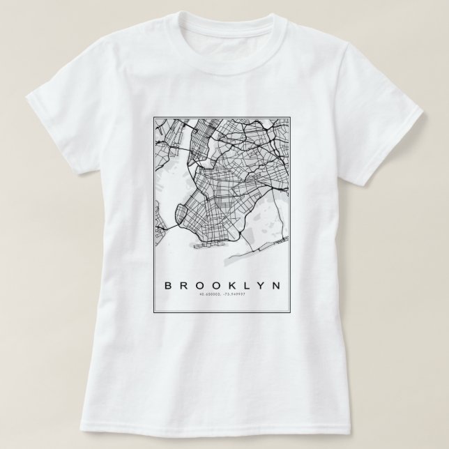 Brooklyn Illustration Map T-Shirt (Design vorne)