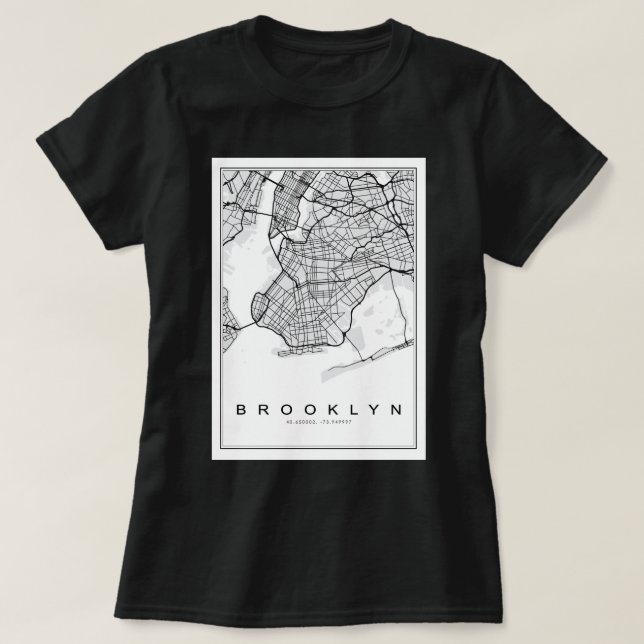 Brooklyn Illustration Map T-Shirt (Design vorne)