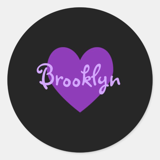 Brooklyn in Lila Runder Aufkleber (Vorderseite)