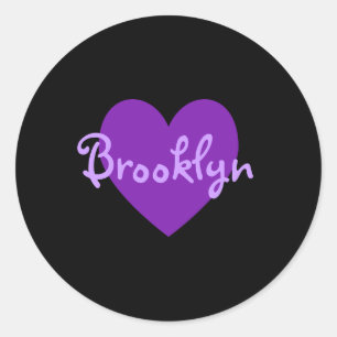 Brooklyn in Lila Runder Aufkleber