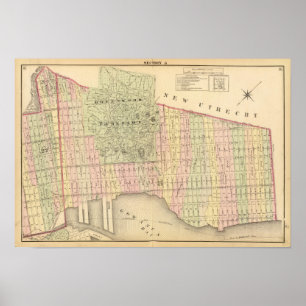 Brooklyn-Karte der sek-6 Poster