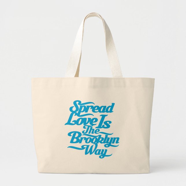 Brooklyn-Liebe-Blau Jumbo Stoffbeutel (Vorne)