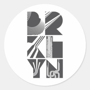 Brooklyn Lines Runder Aufkleber