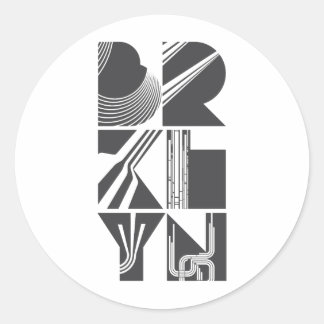 Brooklyn Lines Runder Aufkleber
