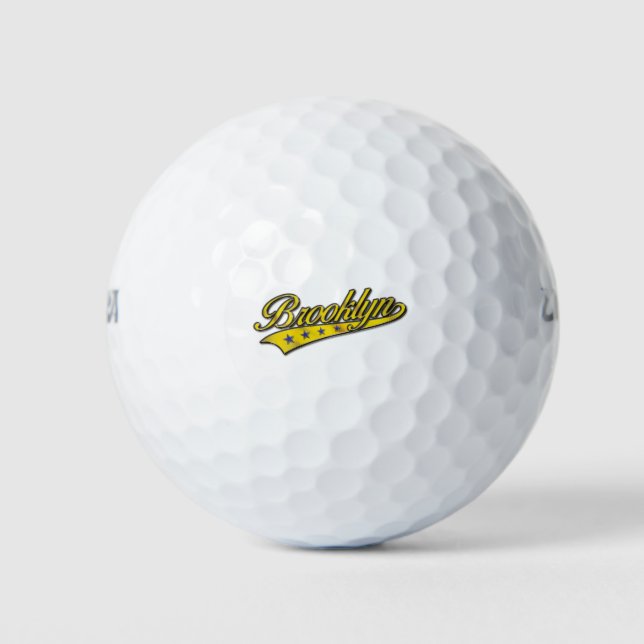 Brooklyn Logo Gold Embossed Golfball (Vorderseite)