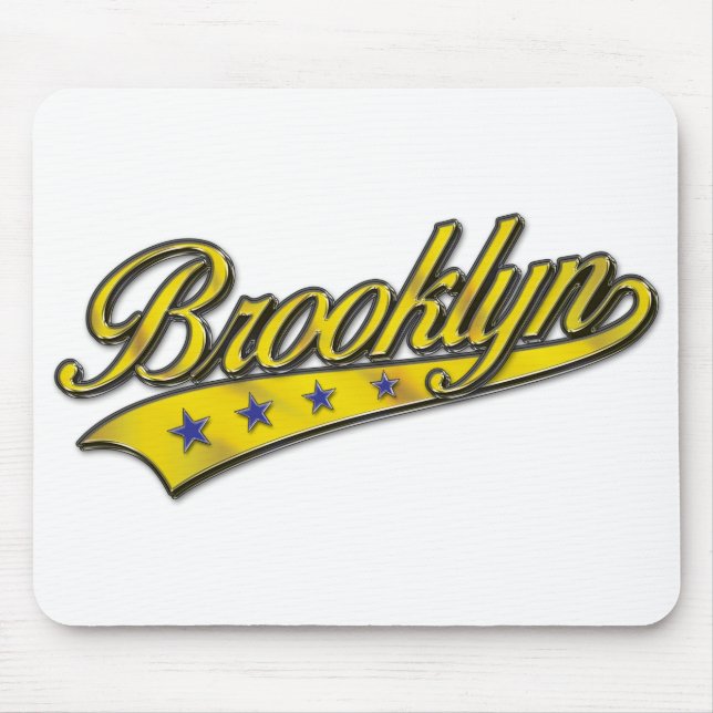 Brooklyn Logo Gold Embossed Mousepad (Vorne)