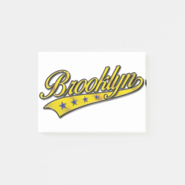 Brooklyn Logo Gold Embossed Post-it Klebezettel (Vorderseite)