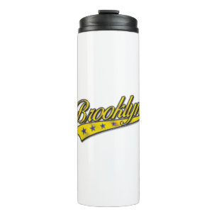Brooklyn Logo Gold Embossed Thermosbecher
