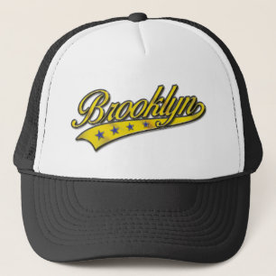 Brooklyn Logo Gold Embossed Truckerkappe