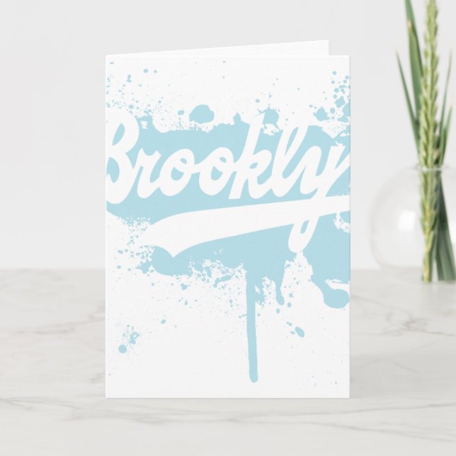 Brooklyn malte blaue Gruß-Karte Karte (Vorderseite)