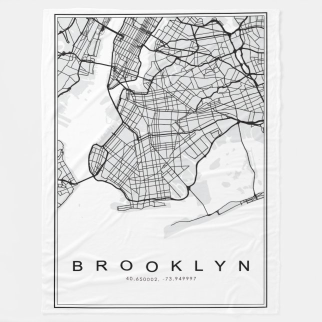 Brooklyn Map Illustration Fleecedecke (Vorderseite)