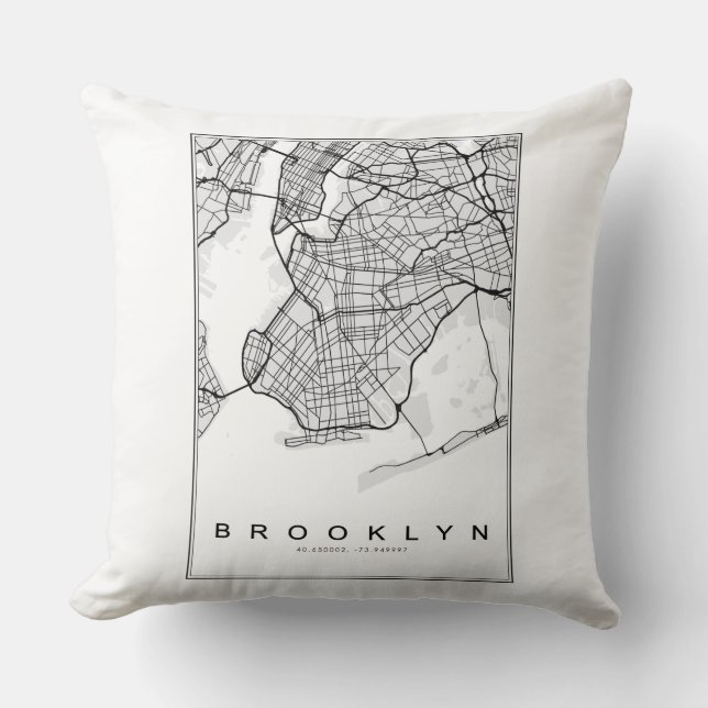 Brooklyn Map Illustration Kissen (Vorderseite)
