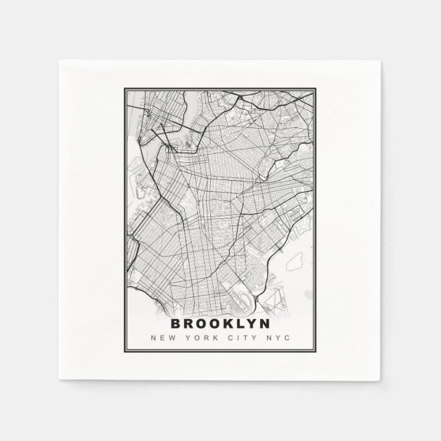 Brooklyn Map Serviette (Vorderseite)