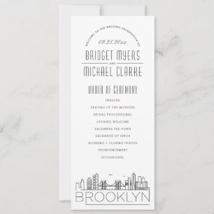 Brooklyn Modernes Hochzeitsprogramm für Deko Einladung
