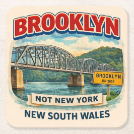 Brooklyn, New South Wales | Not Brooklyn, New York Rechteckiger Pappuntersetzer