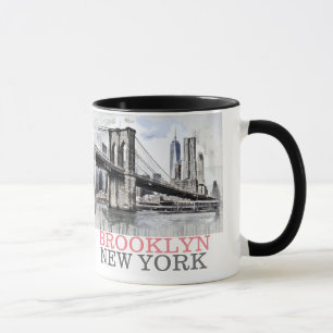 Brooklyn New York, Brückenszene Tasse