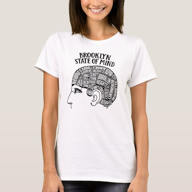 Brooklyn New York City Brain Head Design T-Shirt (Vorderseite)