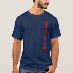 Brooklyn New York City Nyc Marineblau Rot Herren T-Shirt
