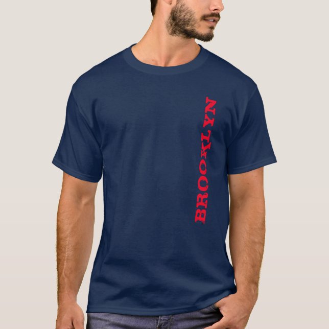 Brooklyn New York City Nyc Navy Blue Red Men's T-Shirt (Vorderseite)
