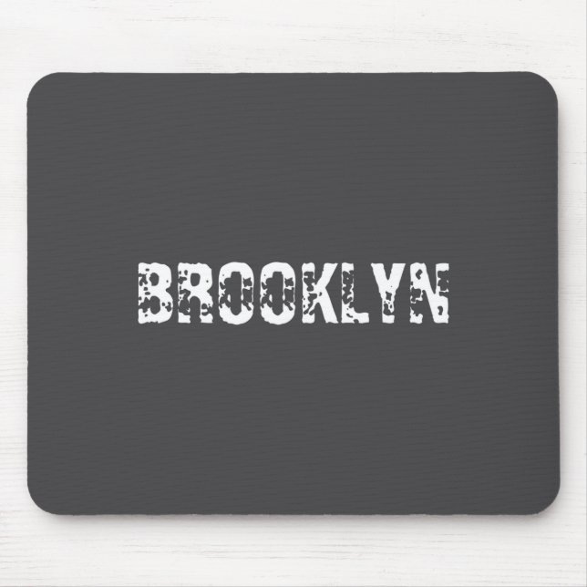 Brooklyn New York City Nyc White Text Nostalgic  Mousepad (Vorne)