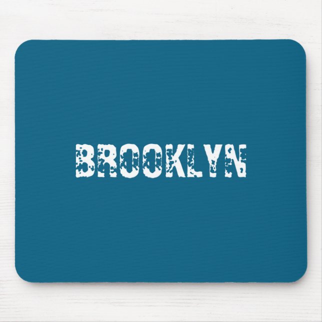 Brooklyn New York City Nyc White Text Nostalgic  Mousepad (Vorne)