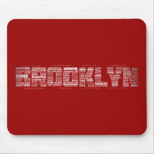 Brooklyn New York City Word Art Mousepad