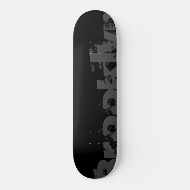 Brooklyn - New York, Cool, Urban, Black and White Skateboard (Vorderseite)