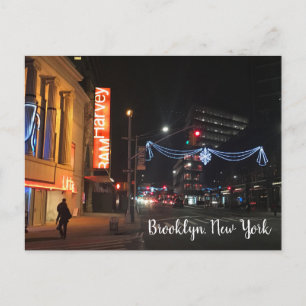 Brooklyn New York Fulton Street Weihnachtsbeleucht Feiertagspostkarte