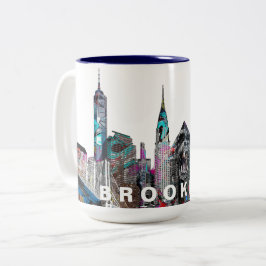 Brooklyn, New York, in Graffiti Zweifarbige Tasse