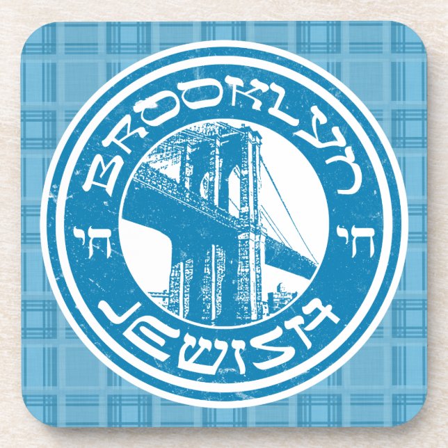 Brooklyn New York Jüdisches Untersetzer Set (Vorderseite)