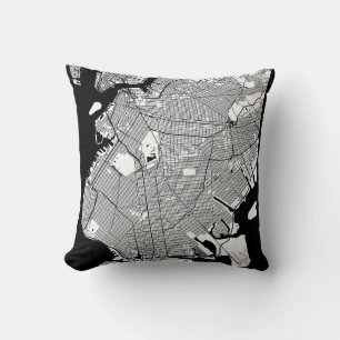 Brooklyn New York Karte Kissen
