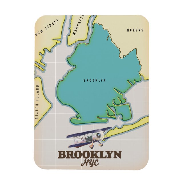 Brooklyn New York Karte Magnet (Vertikal)