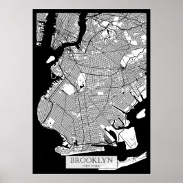 Brooklyn New York Karte Poster