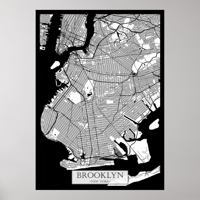 Brooklyn New York Karte Poster (Vorne)